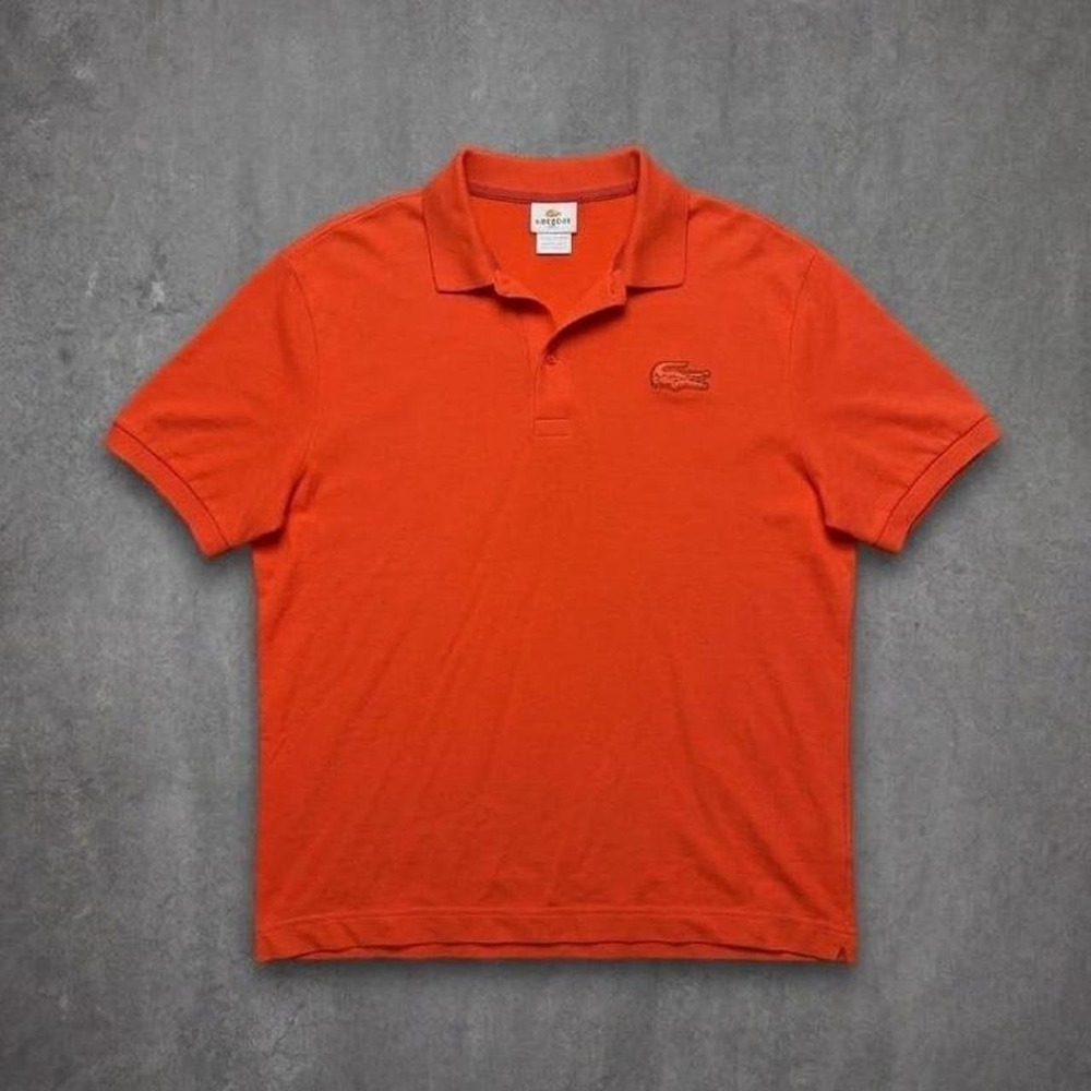 Lacoste Regular Fit Orange Polo Shirt Size 9 – Oversized Preppy Crocodile Logo